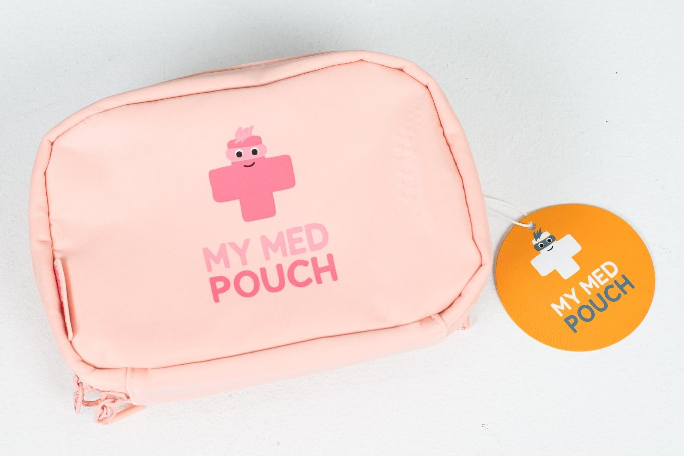 Peachy Pink Med Ready Bag - flat view without strap.