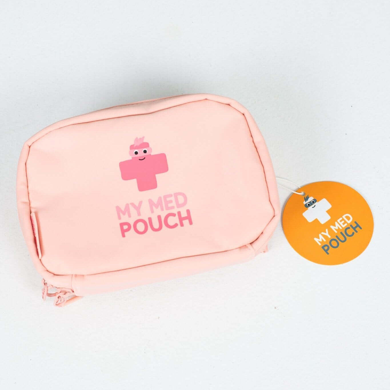 Peachy Pink Med Ready Bag - flat view without strap.