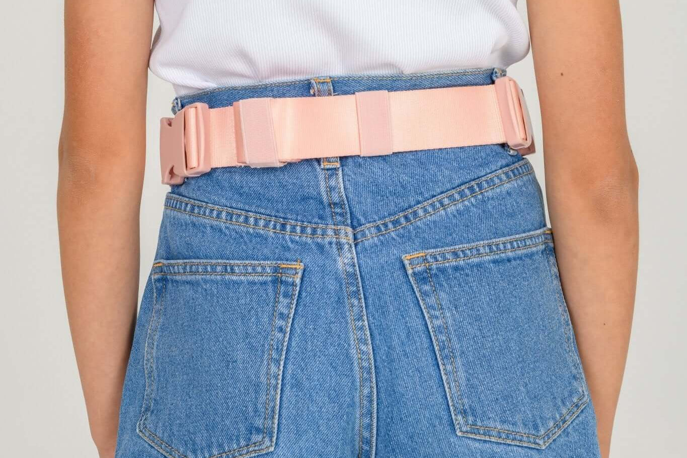 Peachy Pink Med Ready Bag - back view worn as a waist pack.