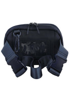 Navy Med Ready Bag - back view - clear plastic pocket for ID card with child's emergency contact details and fully detachable and adjustable strap. 