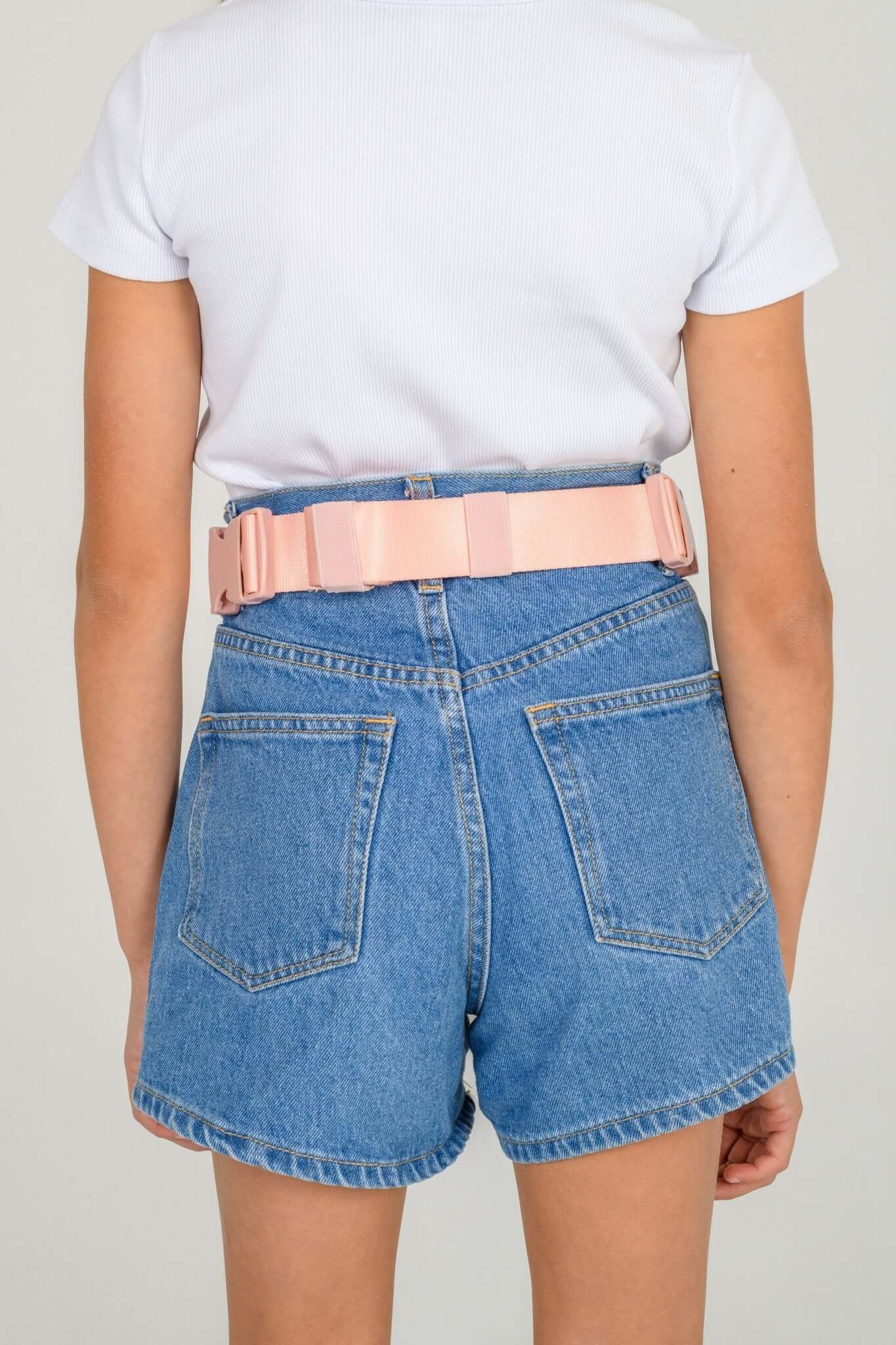 Peachy Pink Med Ready Bag - back view worn as a waist pack.