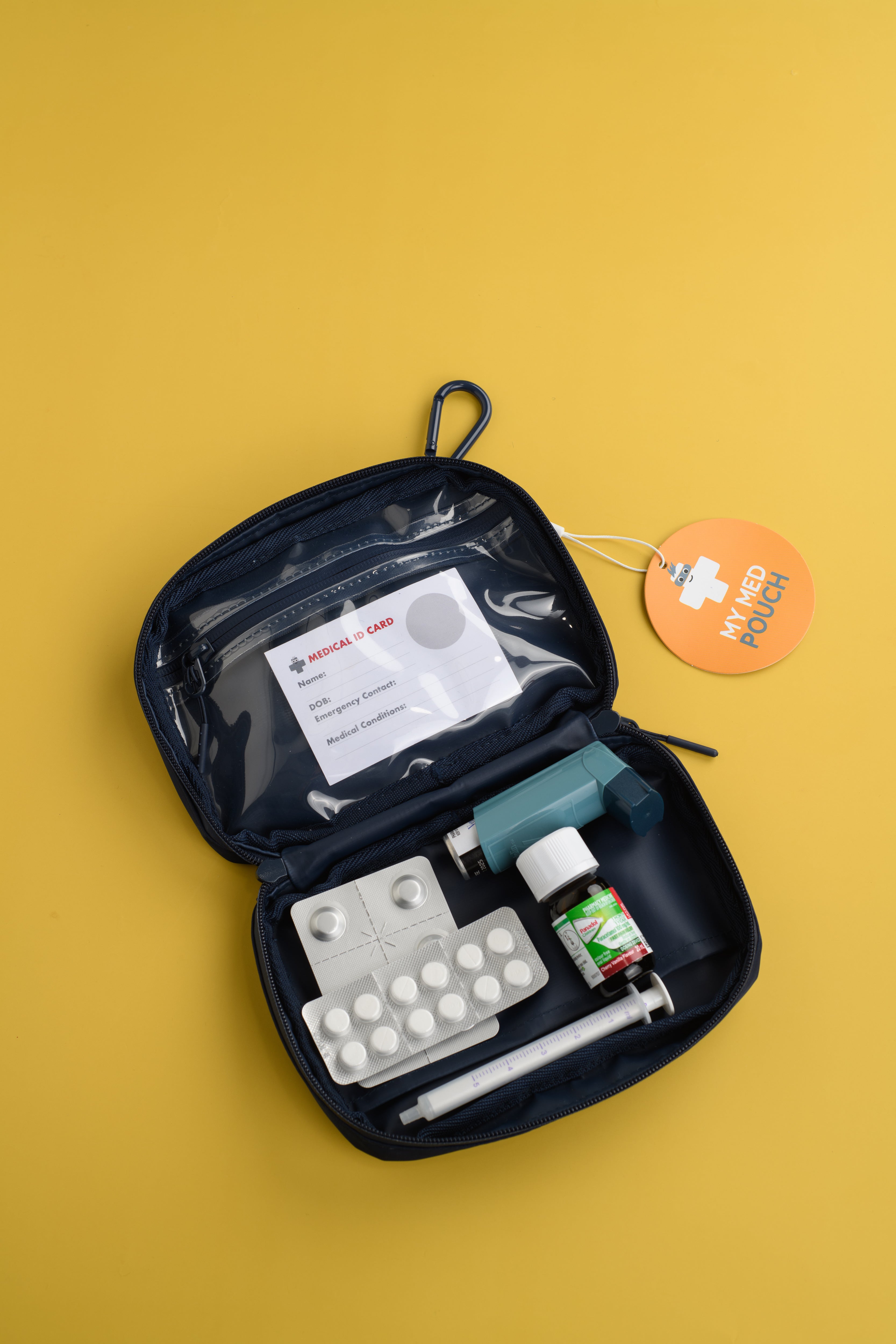Black Med Ready Bag with My Med Pouch Medical ID Card